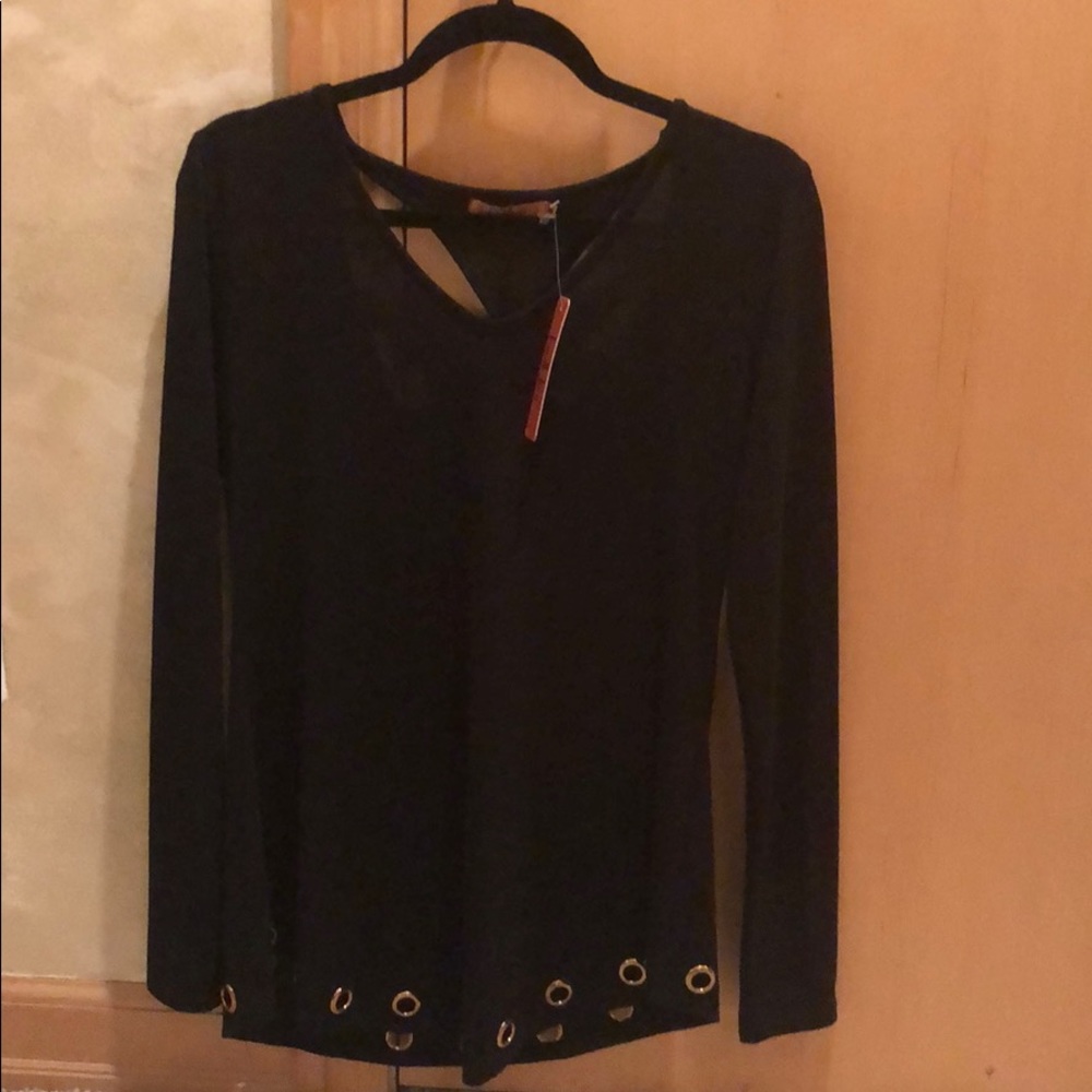 Belldini Black Top with Gold Accents